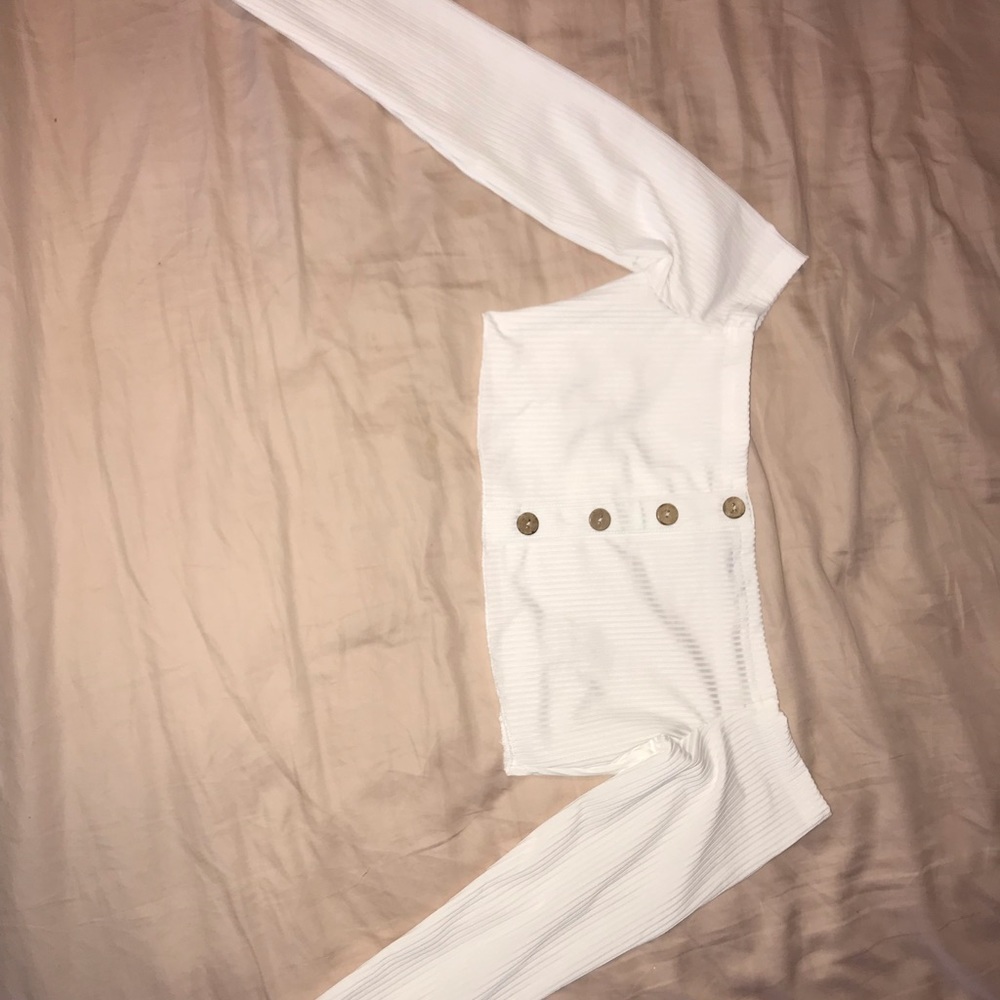 super cute ribbed white two piece set